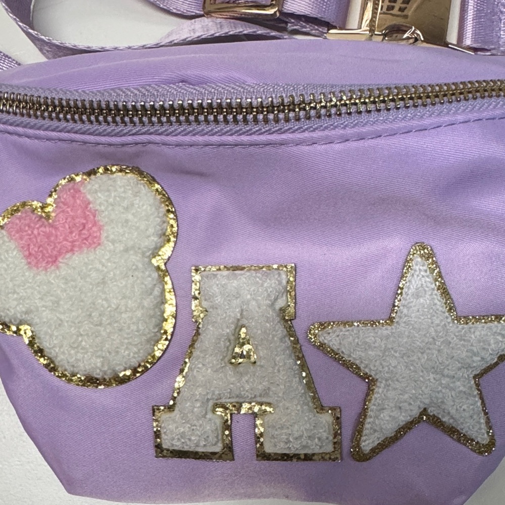 Lavender Minnie Belt Bag with ‘A’ and Gold Details - Picture 2 of 4